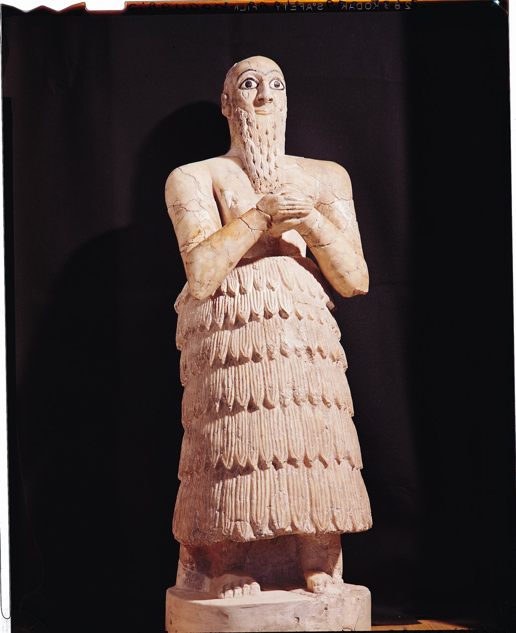 Statue of Itur-Shamagen, King of Mari, at prayer, from Mari, Middle Euphrates, 2800-2300 BC by Mesopotamian