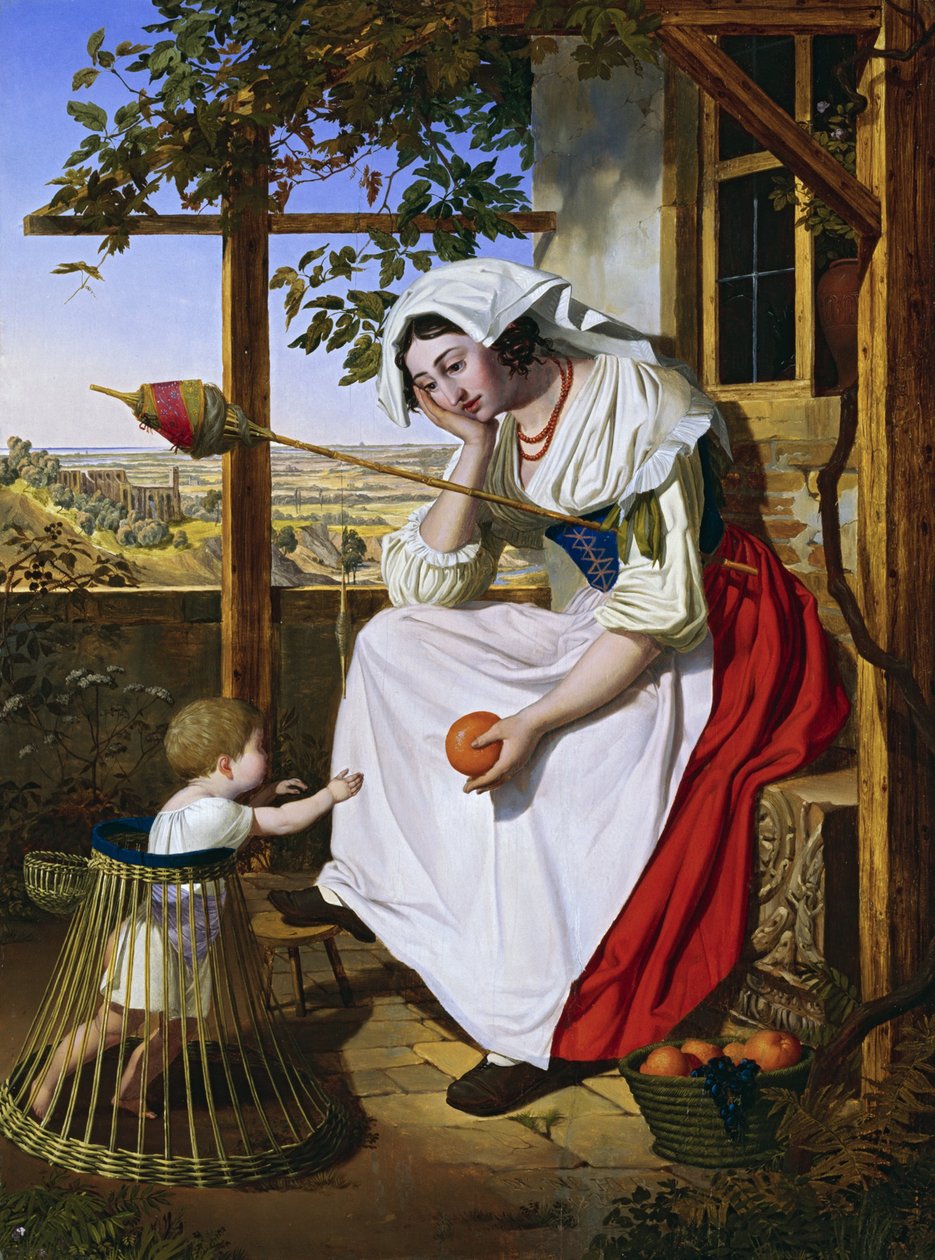 Italian Woman with Child by Michael Neher