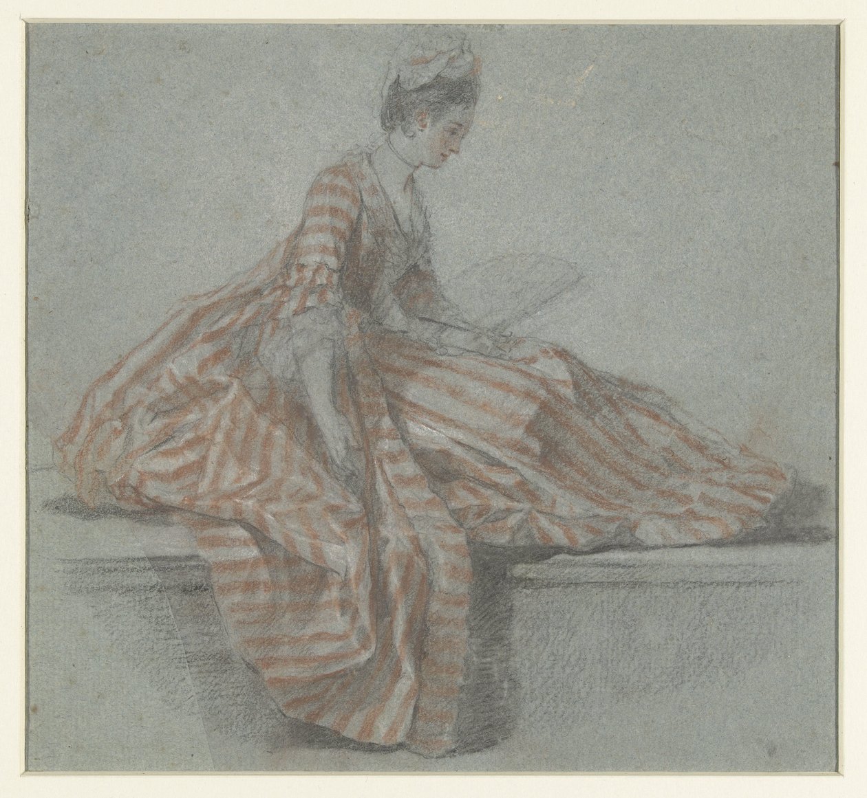 Seated Lady on a Balustrade by Michel Barthelemy Ollivier