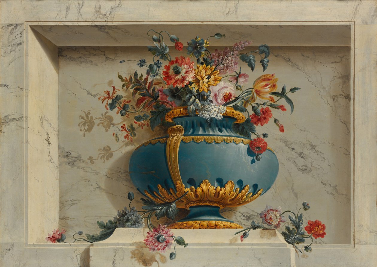 Vase of Flowers in a Niche by Michel Bruno Bellenge