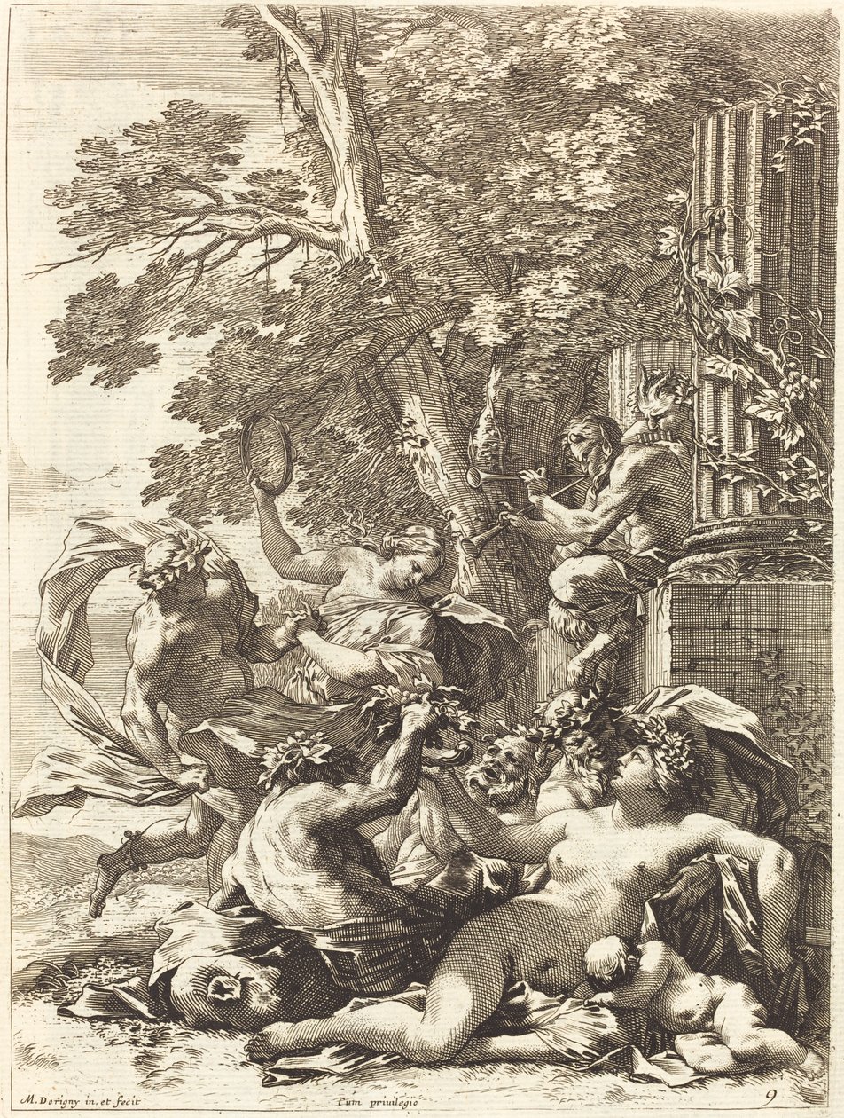 Bacchante with Sleeping Child by Michel Dorigny