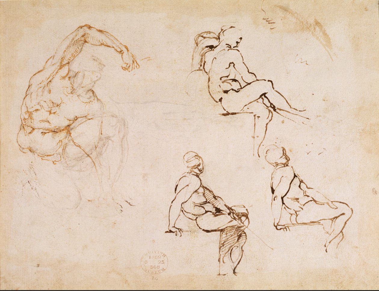 Figure Drawings by Michelangelo Buonarroti