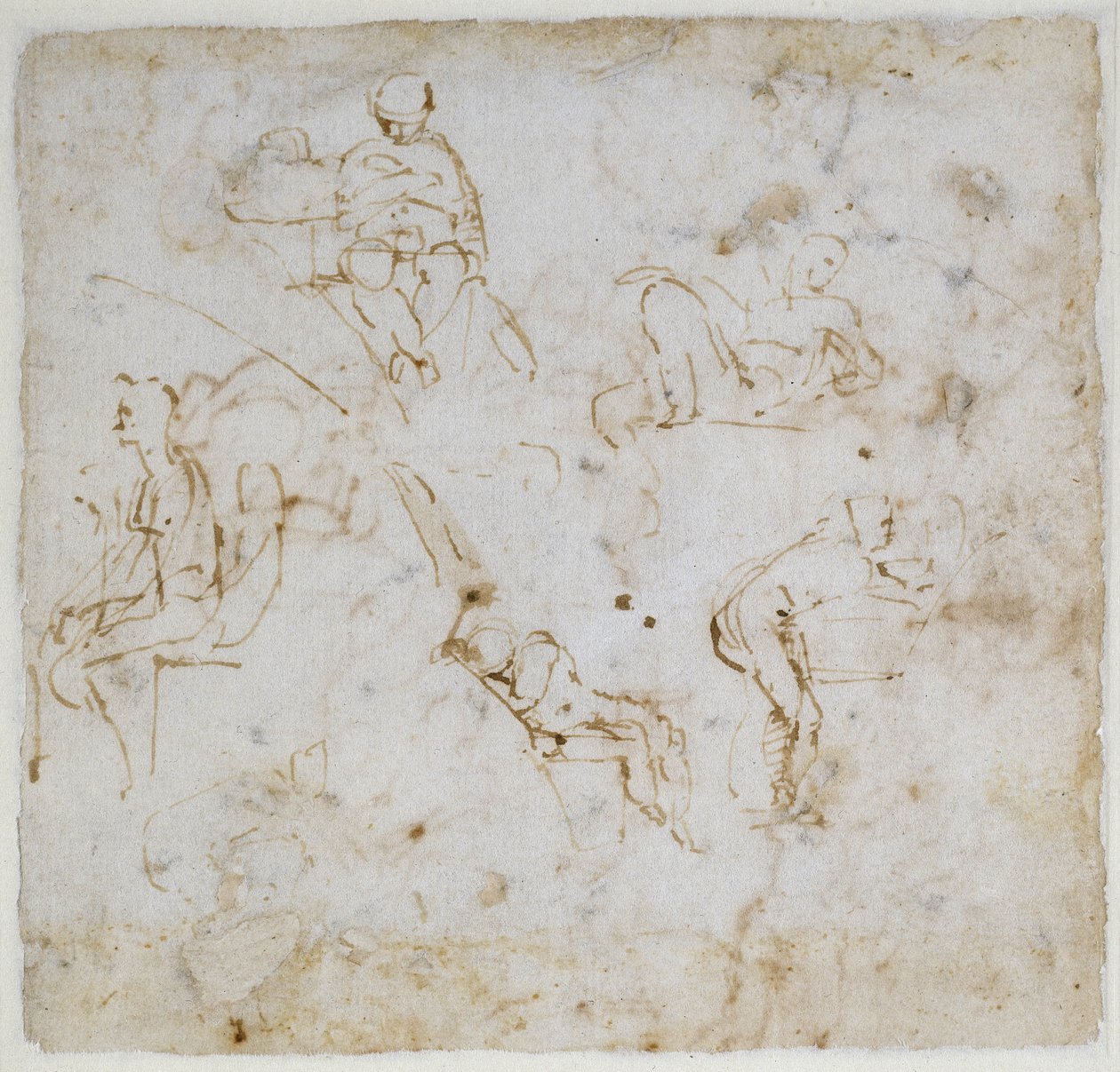 Figure study by Michelangelo Buonarroti