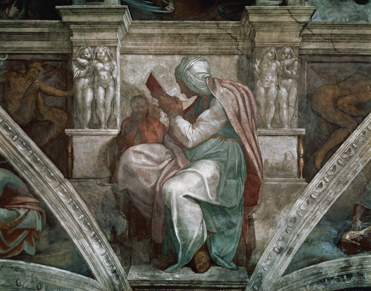Persian Sibyl (detail from the Sistine Chapel ceiling), 1508-12 by Michelangelo Buonarroti