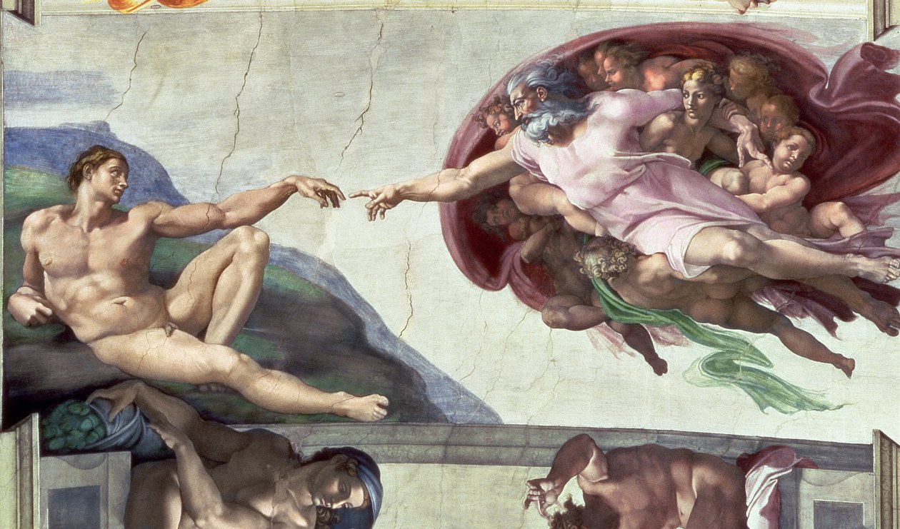 Sistine Chapel Ceiling: The Creation of Adam by Michelangelo Buonarroti