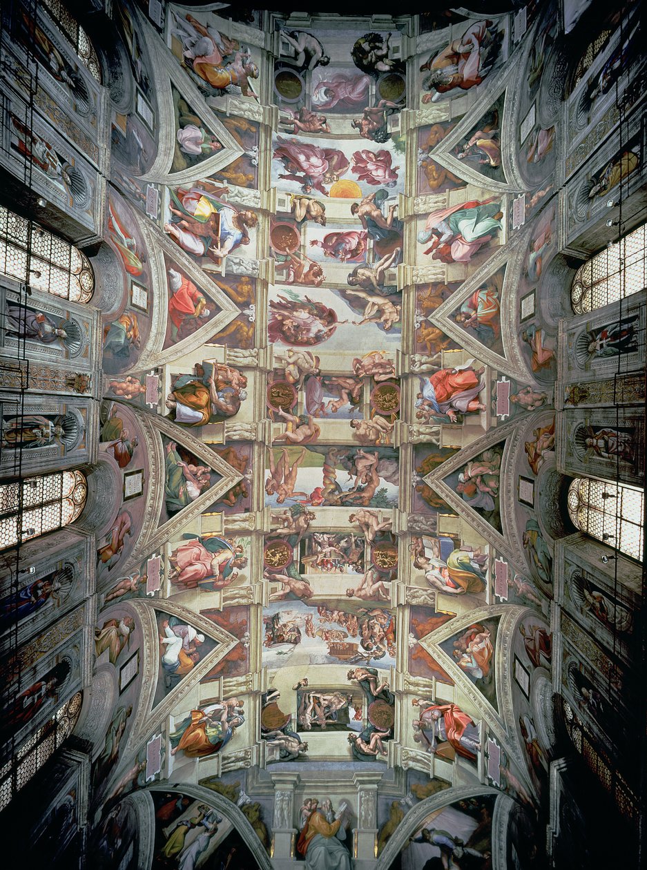 Sistine Chapel Ceiling (post restoration) by Michelangelo Buonarroti