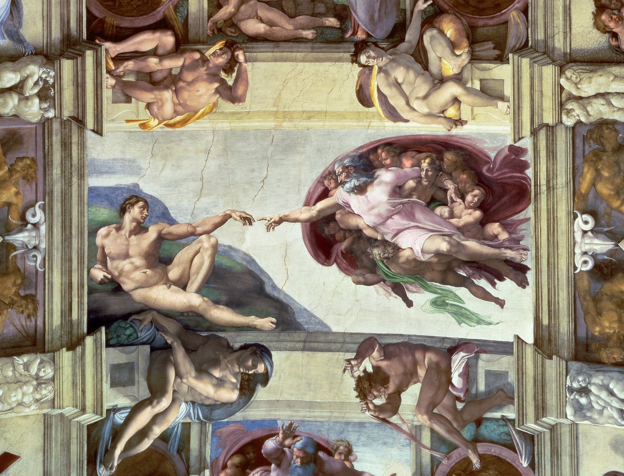Sistine Chapel Ceiling: Creation of Adam, 1510 by Michelangelo Buonarroti