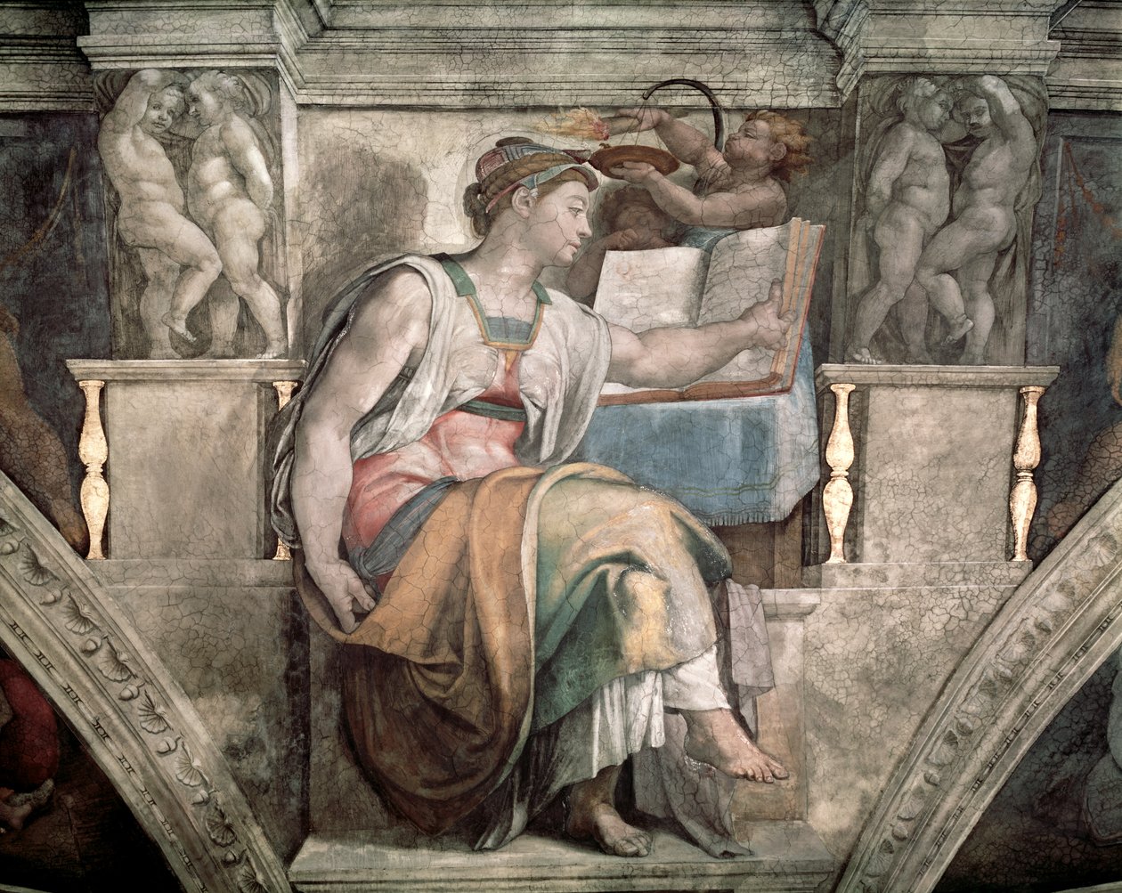 Sistine Chapel Ceiling: Erythraean Sibyl by Michelangelo Buonarroti
