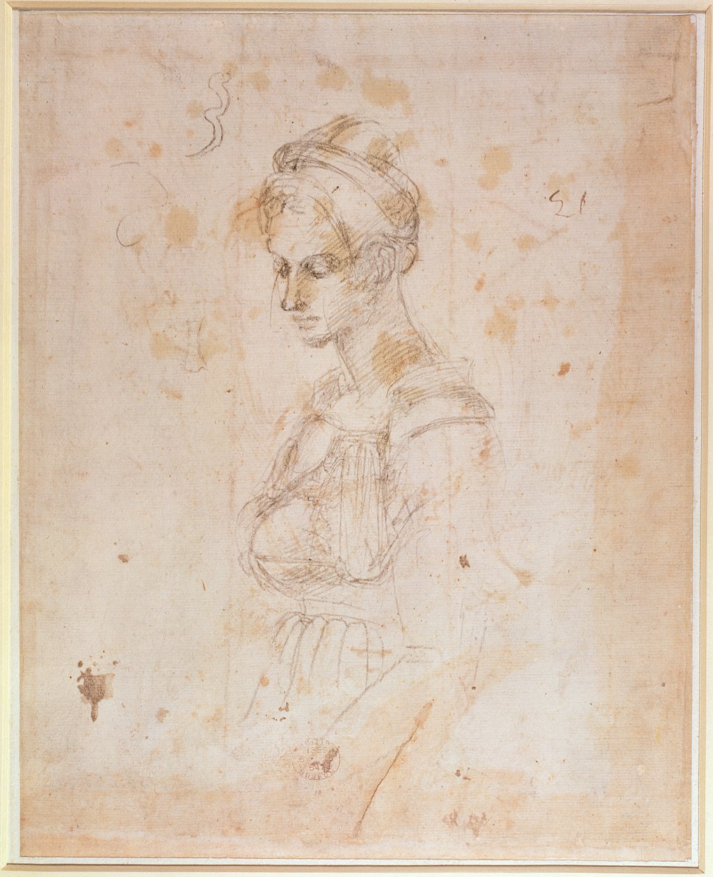 Sketch of a Woman by Michelangelo Buonarroti