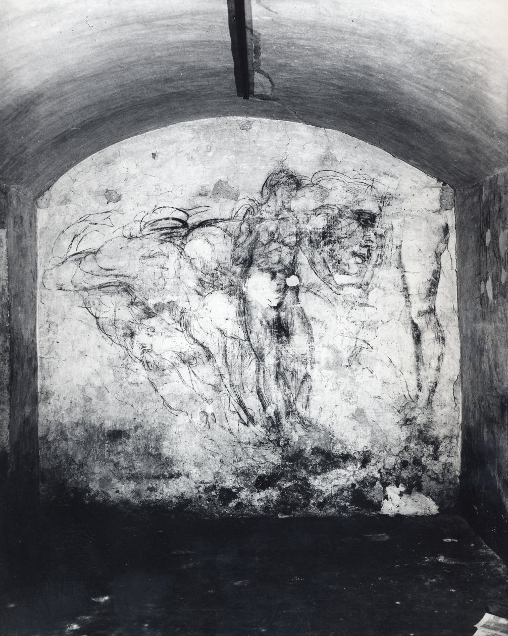 Wall drawing of figures, c.1530 by Michelangelo Buonarroti