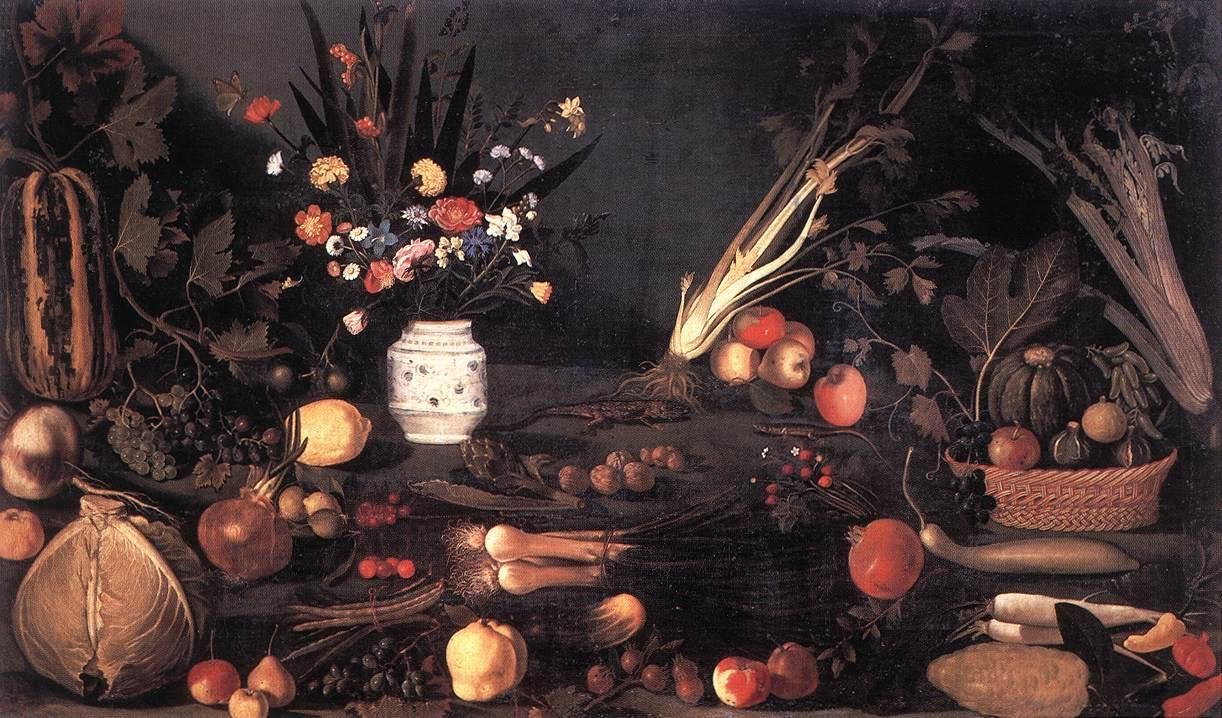 Still-Life with Flowers and Fruit by Michelangelo Merisi Caravaggio