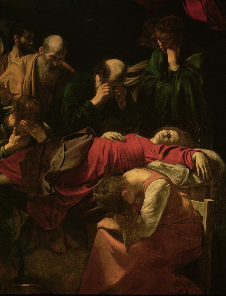 The Death of the Virgin (detail) by Michelangelo Merisi Caravaggio