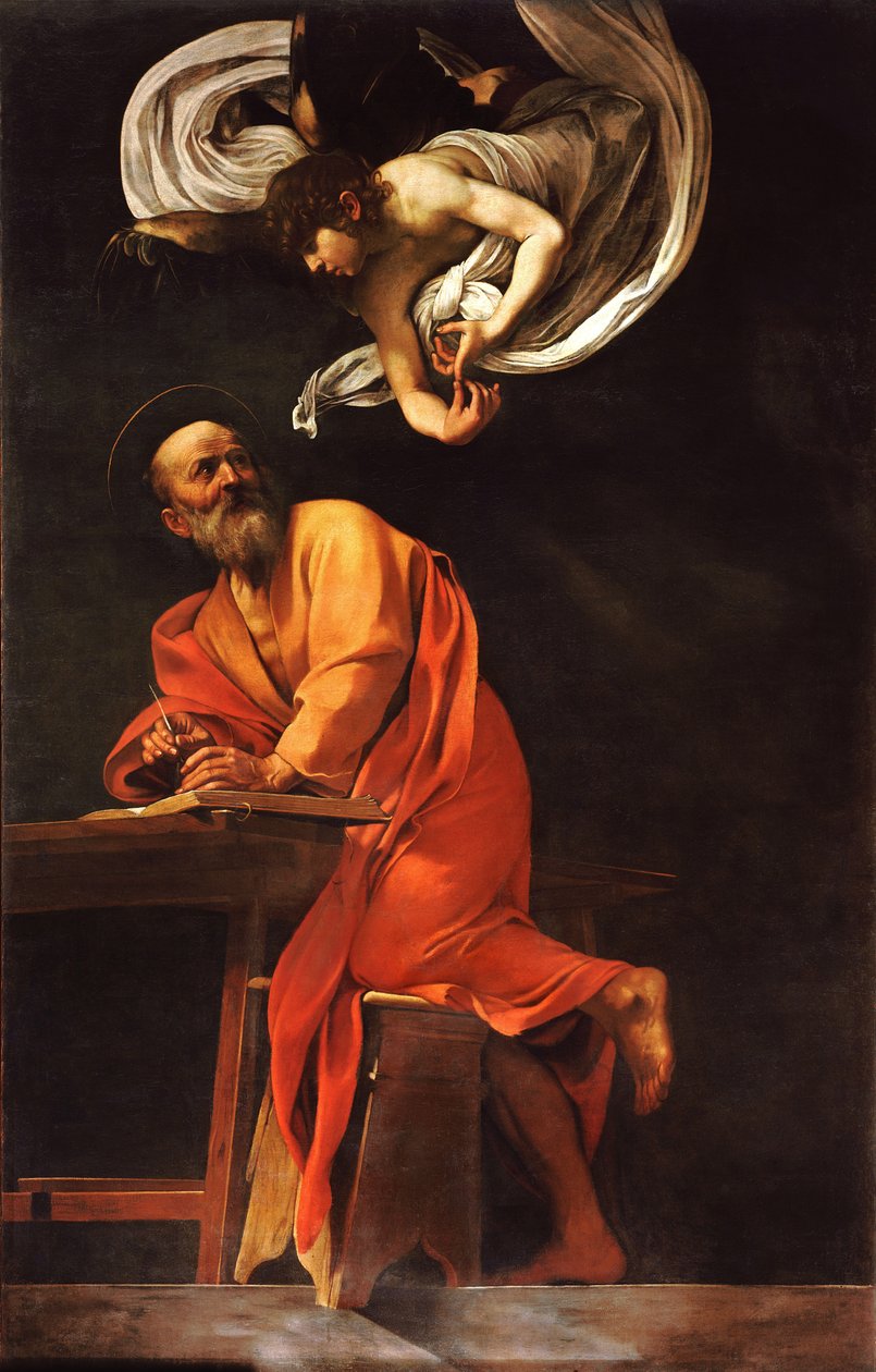 The Inspiration of Saint Matthew by Michelangelo Merisi Caravaggio