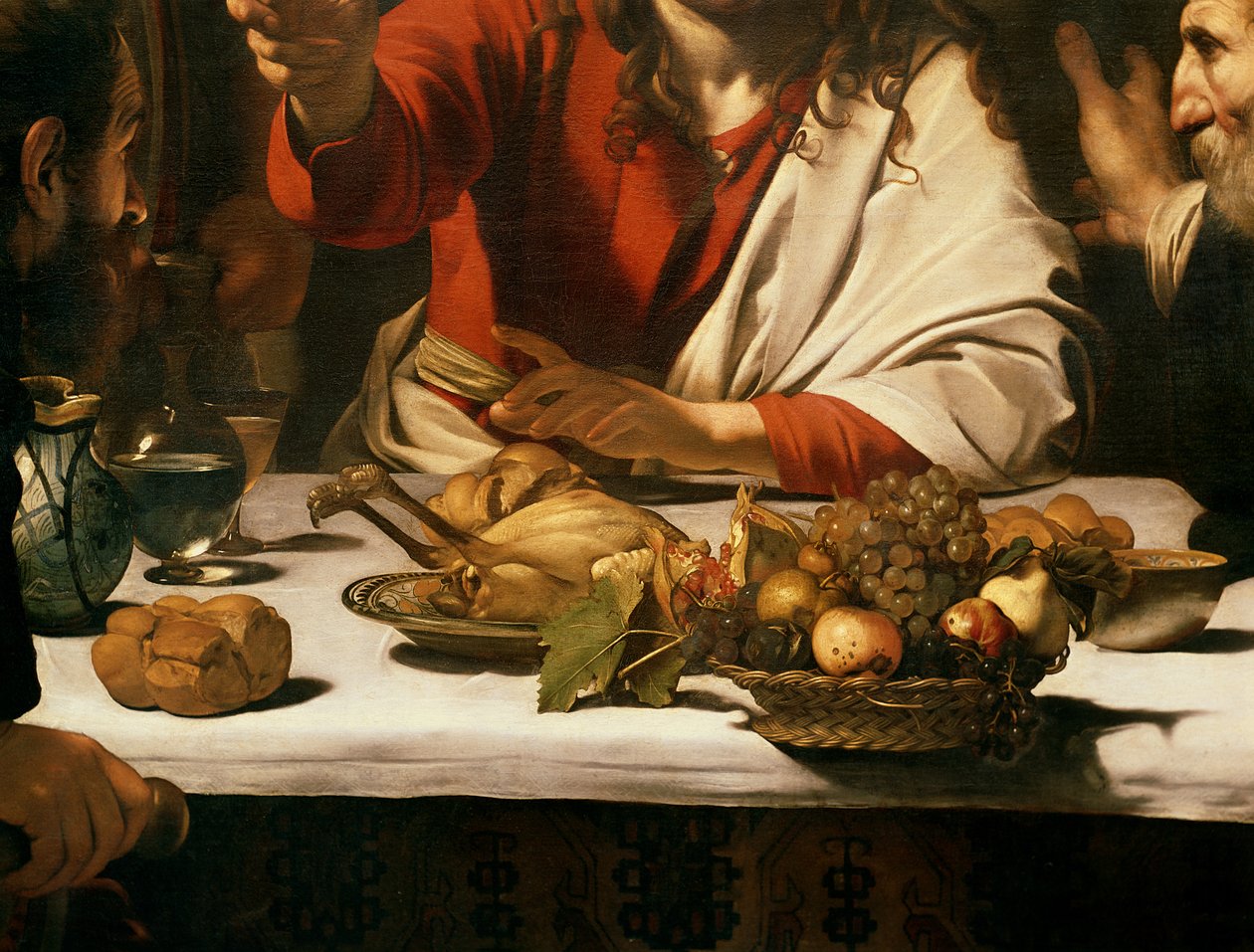 The Supper at Emmaus, 1601 (detail) by Michelangelo Merisi Caravaggio