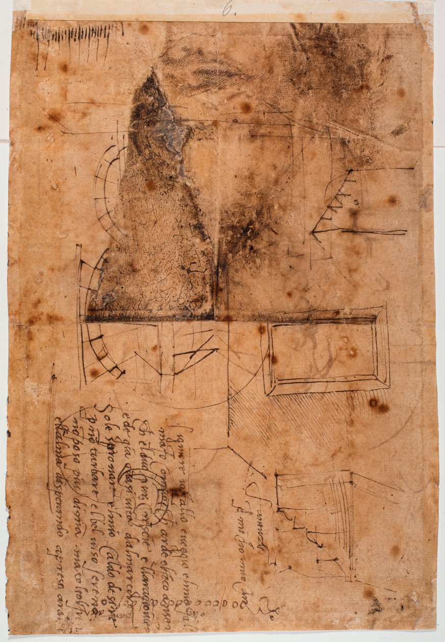 Autograph architectural studies and poetic fragments by Michelangelo Buonarroti