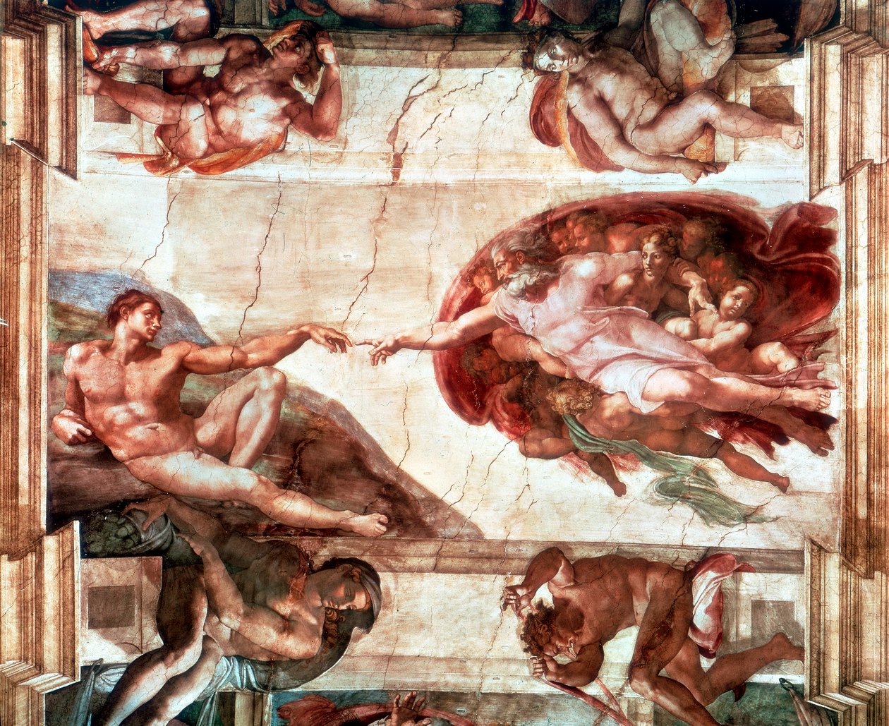 Creation of Adam, 1508-1512 by Michelangelo Buonarroti