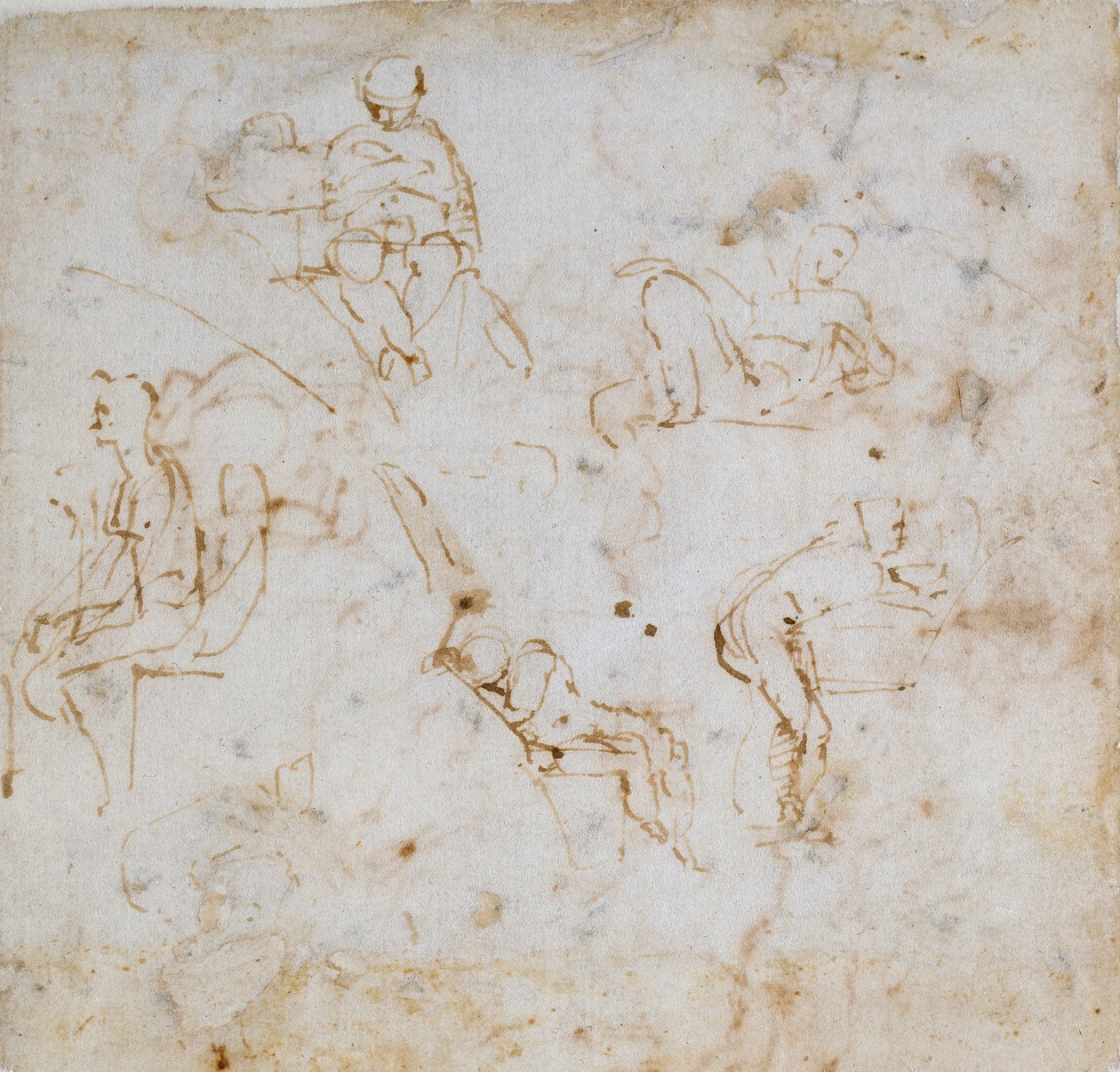 Five small Figure Studies by Michelangelo Buonarroti