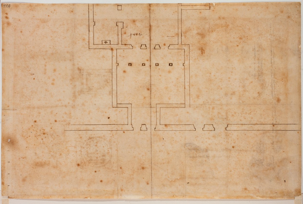 Inframmental plan of San Silvestro in Capite by Michelangelo Buonarroti
