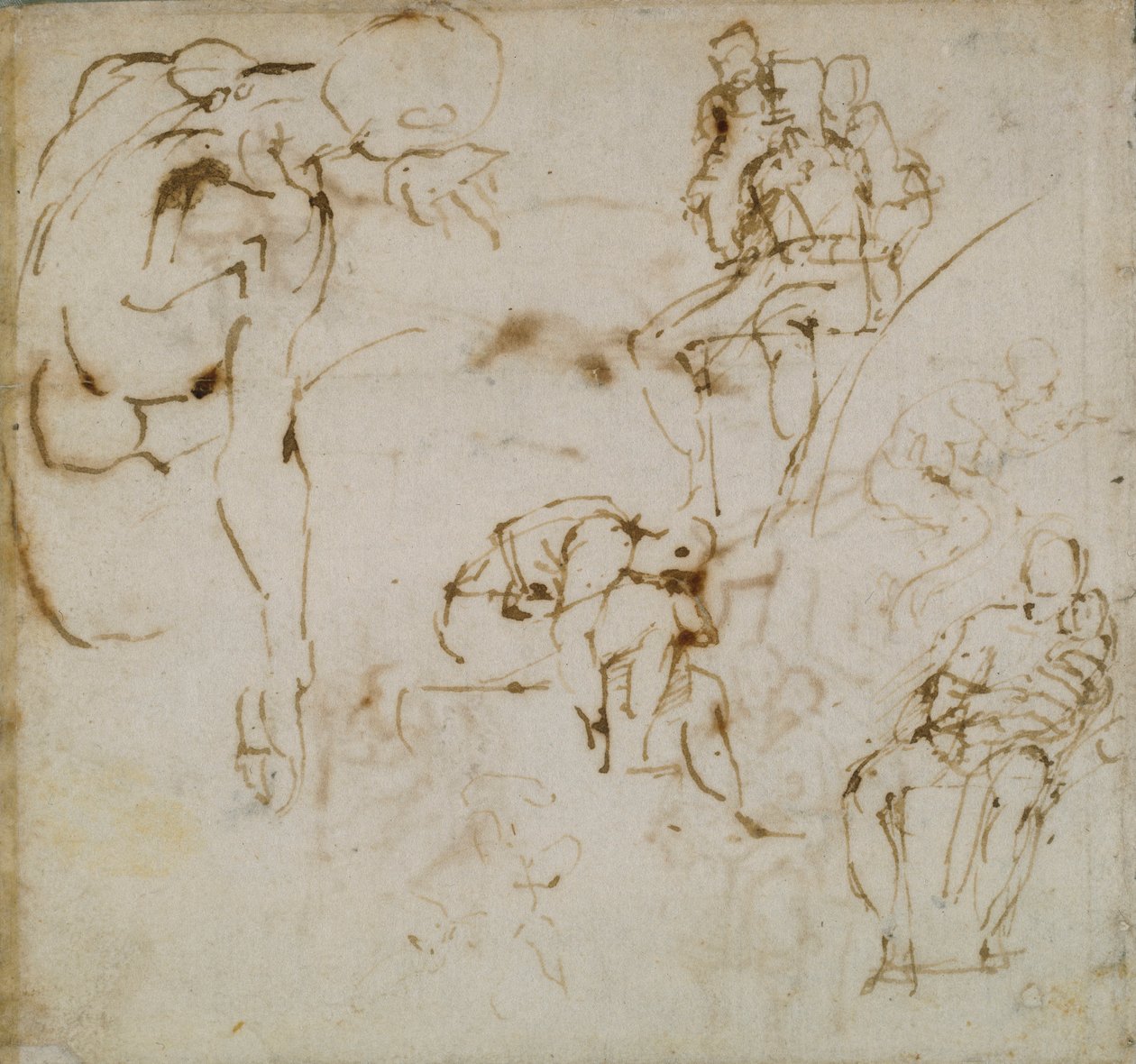 Page from a Sketch Book by Michelangelo Buonarroti