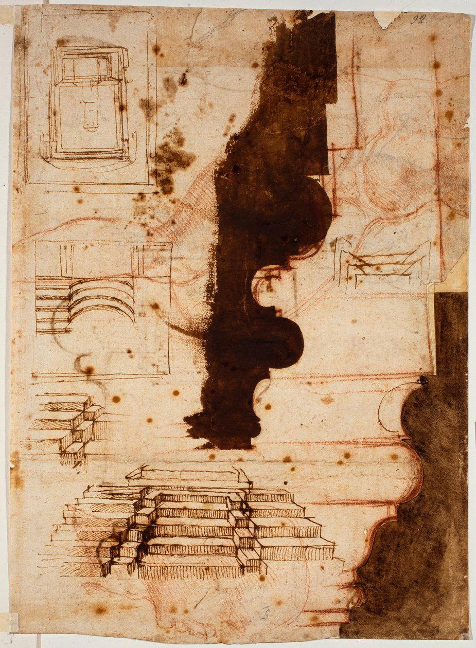 Plans for Stairs by Michelangelo Buonarroti