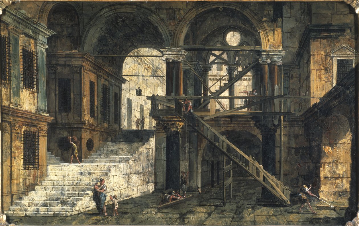 Stairwell in a Renaissance House by Michele Marieschi