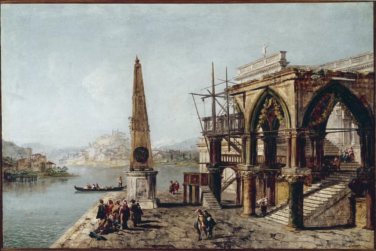 Imaginary View with Obelisk by Michele Marieschi