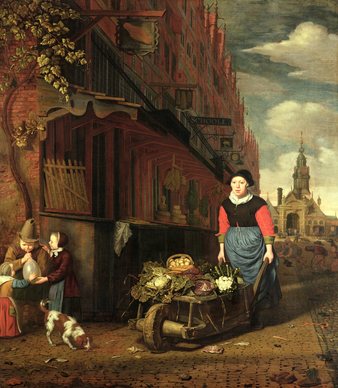 Dutch Genre Scene by Michiel van Musscher