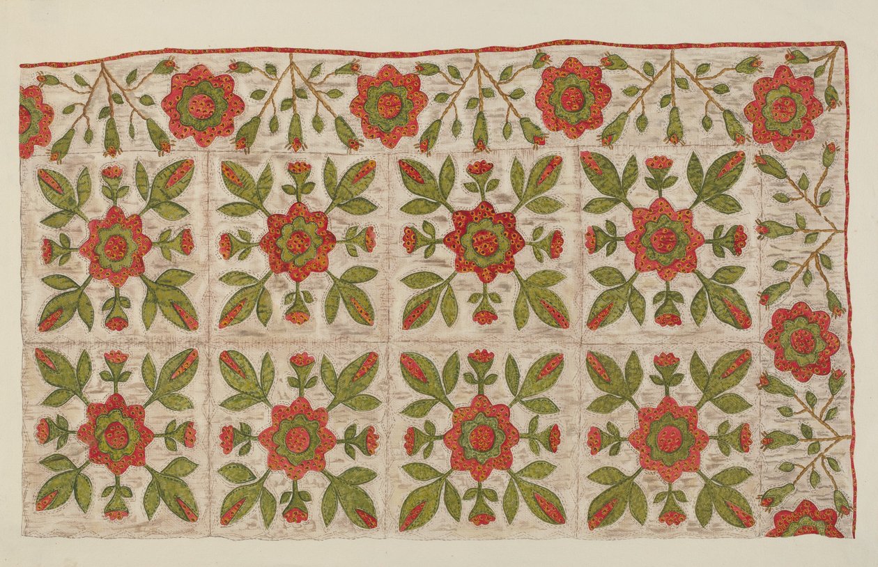 Appliqued Quilt by Mildred E. Bent