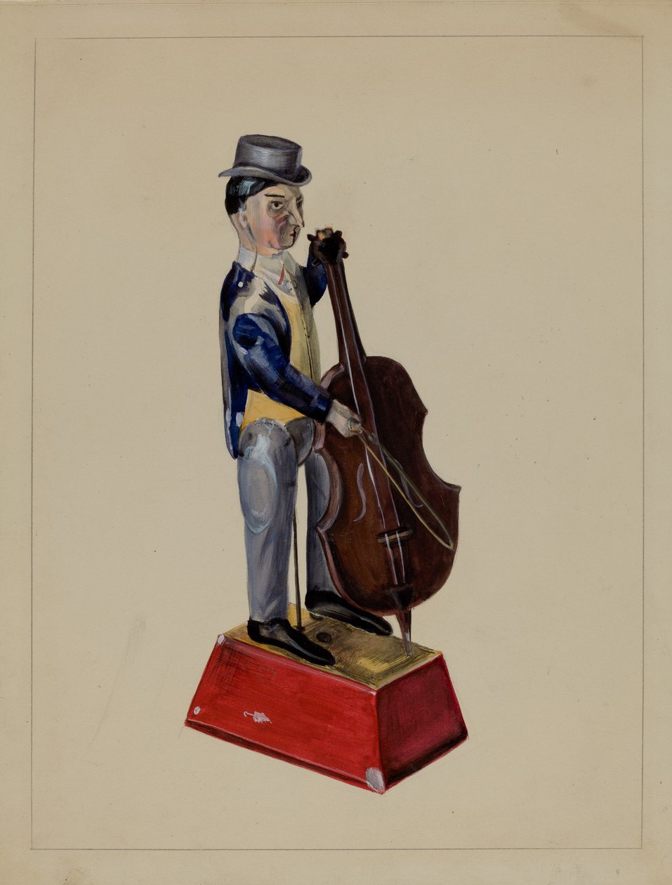 Man with Cello by Mina Lowry