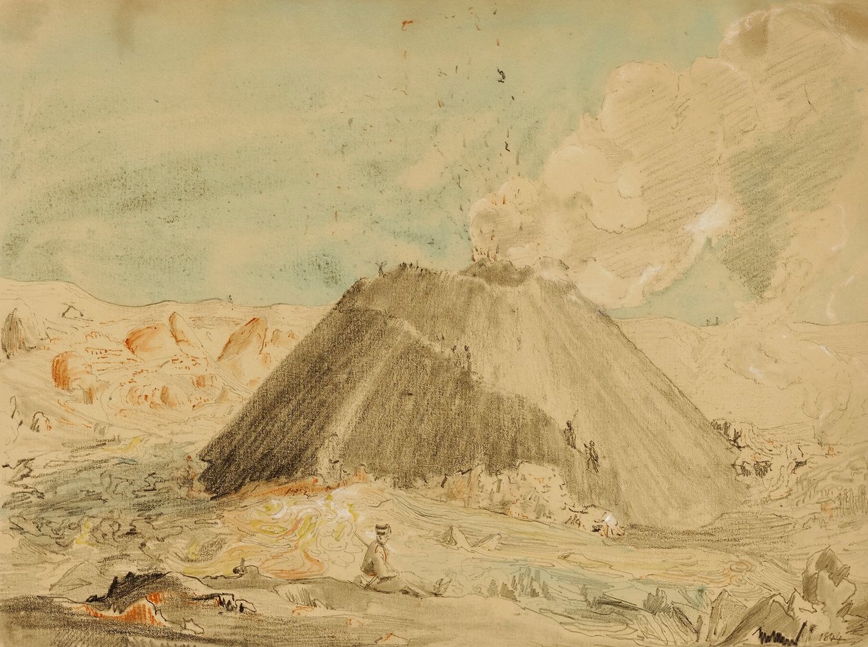 Figures Near Volcano by Miner Kilbourne Kellogg