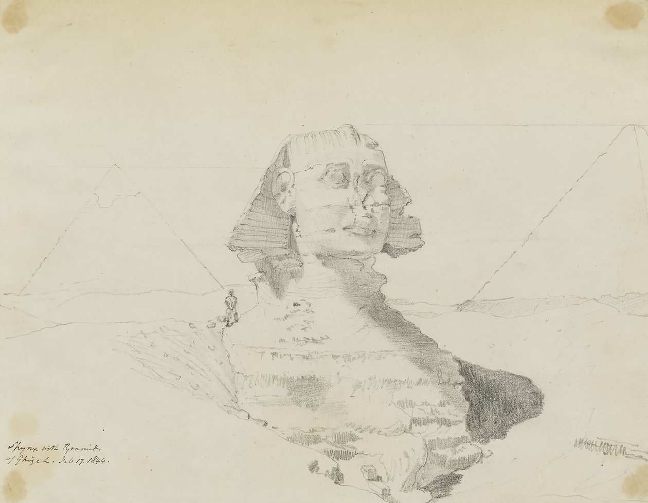 Sphinx with Pyramids of Giza, Egypt by Miner Kilbourne Kellogg