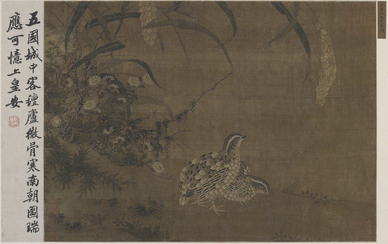 Quail and Millet by Ming Dynasty Chinese School