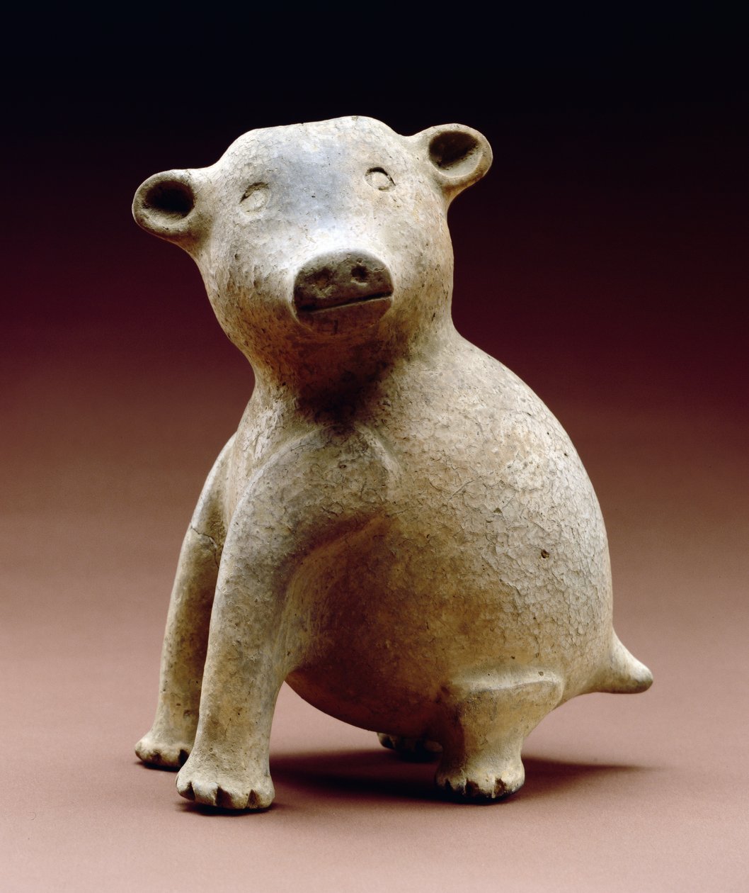 Bear effigy bottle, Late Mississippian period by Mississippian culture