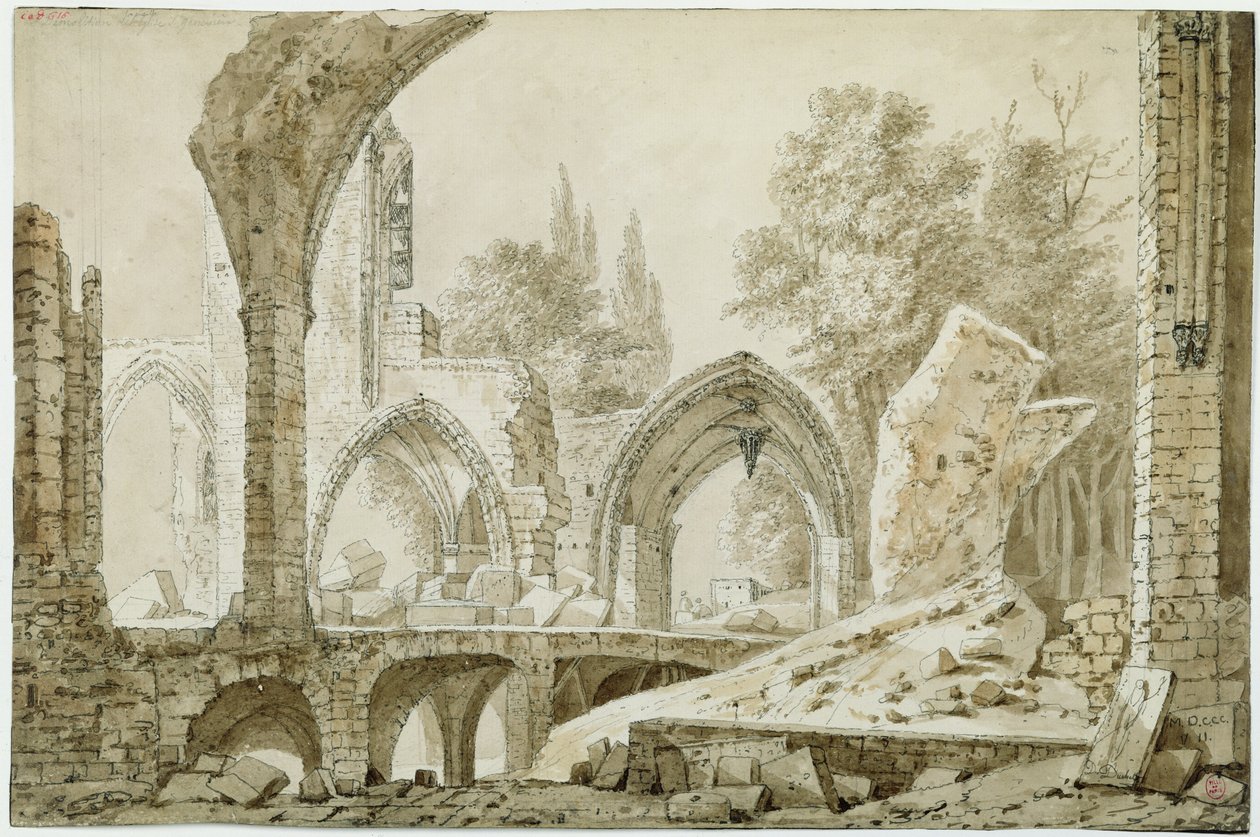 Interior of the Church of Sainte-Geneviève in Ruins, 1807 by Mme. Duchateau