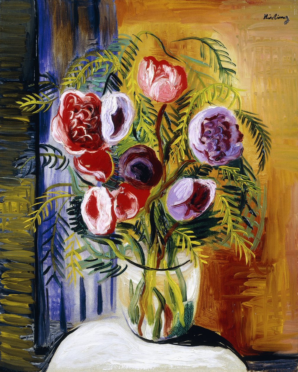 Flowers in a Vase by Moise Kisling