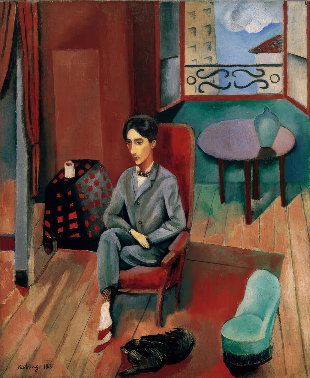 Jean Cocteau Sitting in His Studio by Moise Kisling