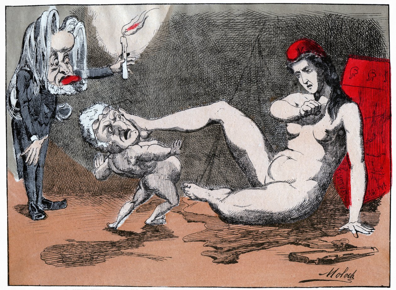 Adolphe Thiers Rapes Marianne (c.1875) by Moloch (1849 1909)
