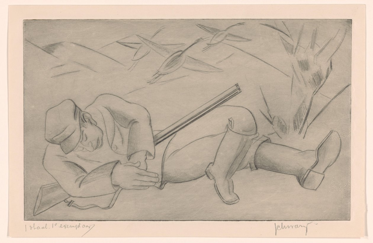 Sleeping Hunter by Mommie Schwarz (signed by artist)