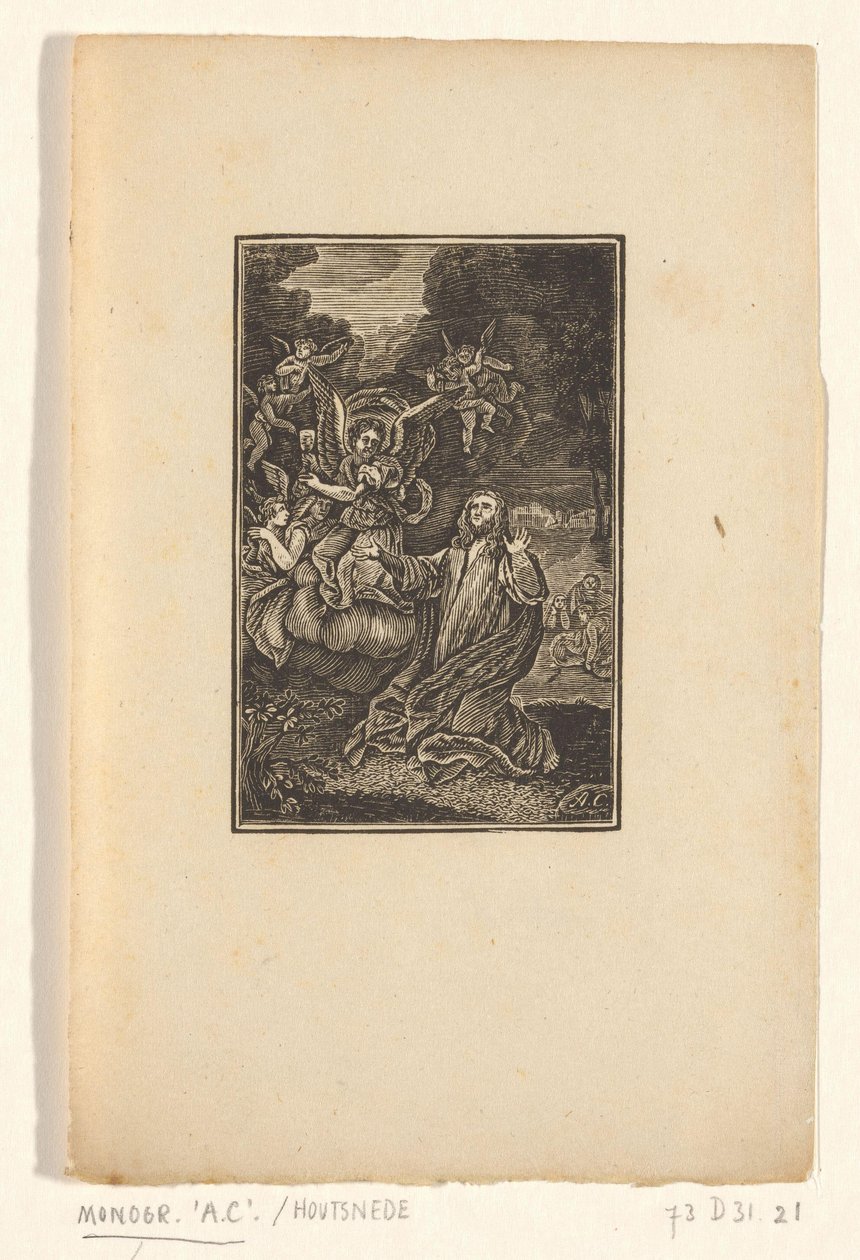 Christ on the Mount of Olives by Monogrammist AC (houtgraveur)