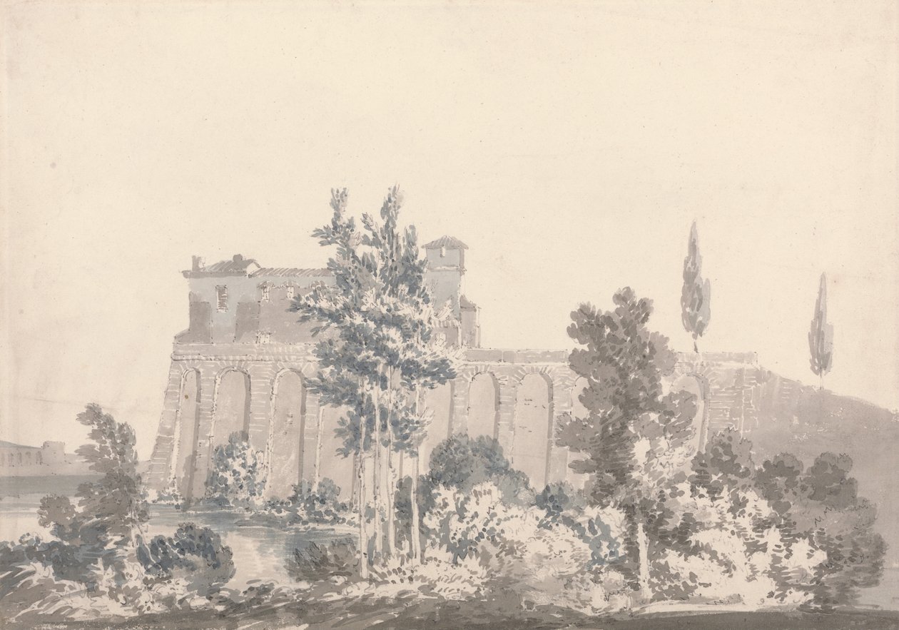 Buildings Overlooking Water, Near Naples by Monro School