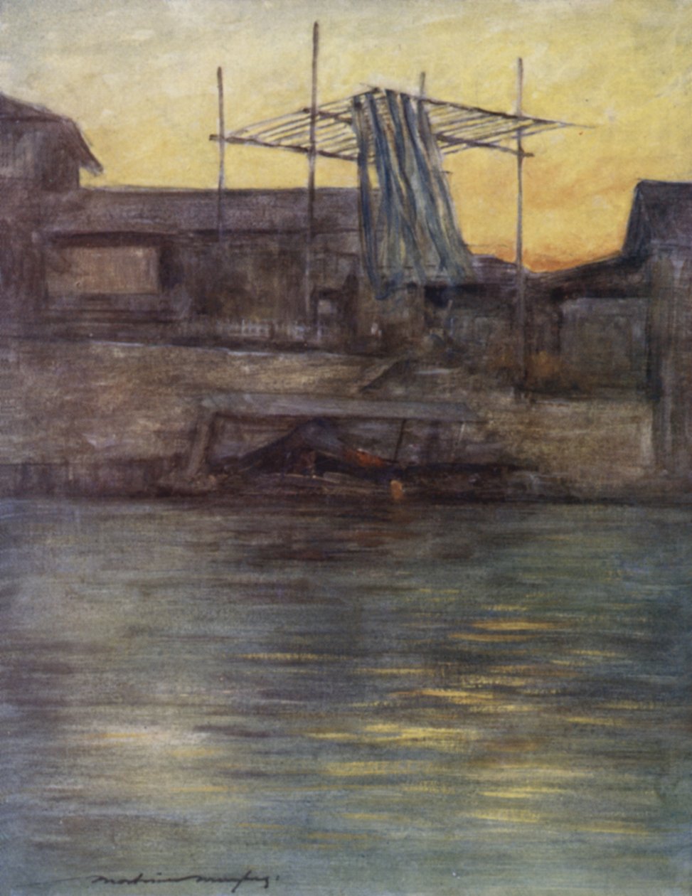 A Back Canal, Osaka by Mortimer Ludington Menpes