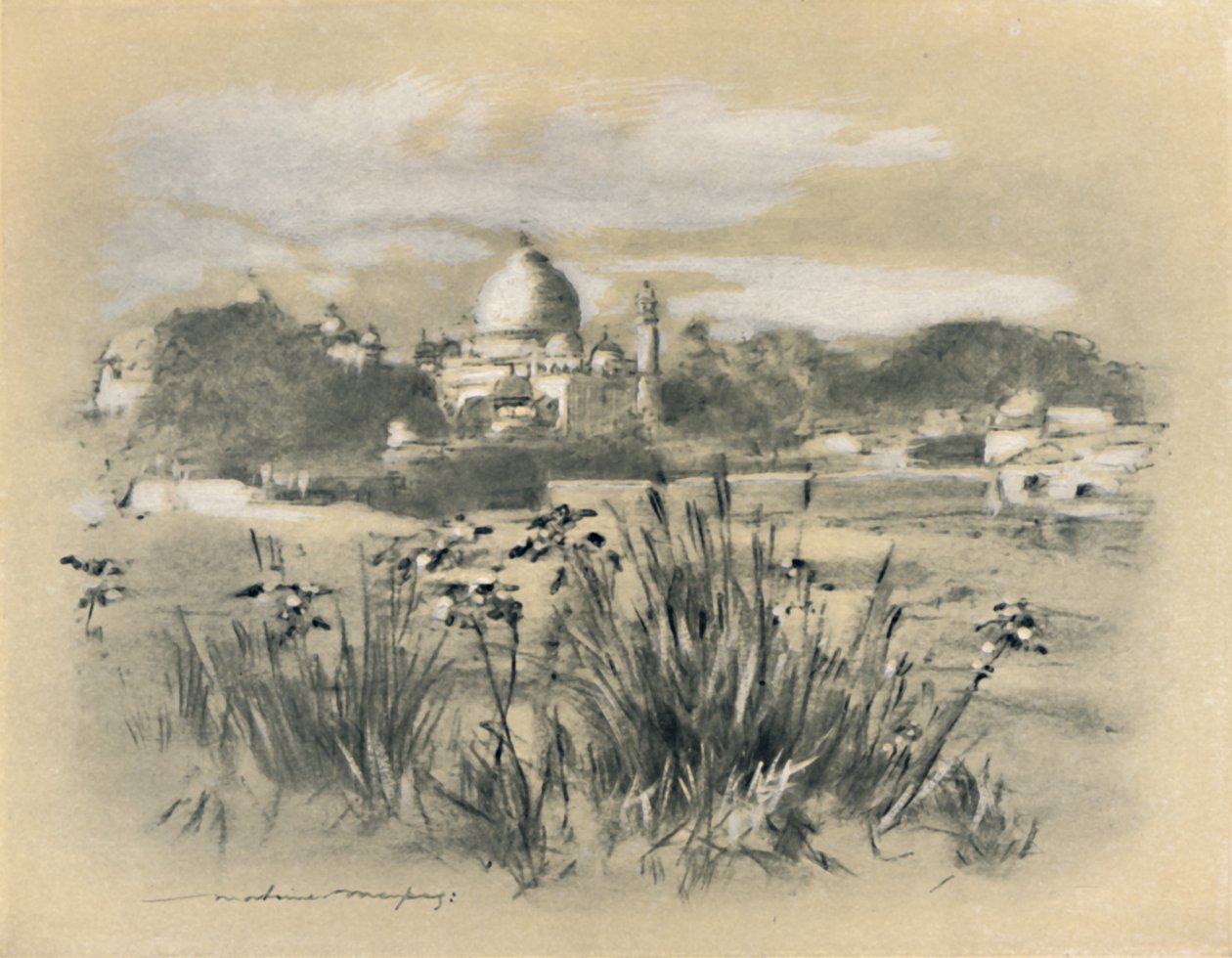 The Taj at Agra by Mortimer L Menpes