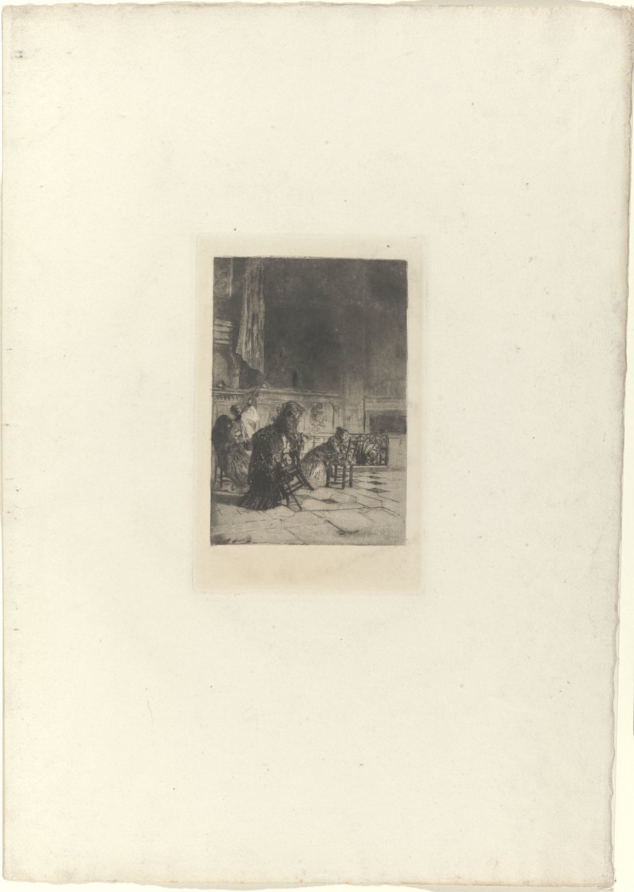 Praying People in Church by Mosè di Giosuè Bianchi