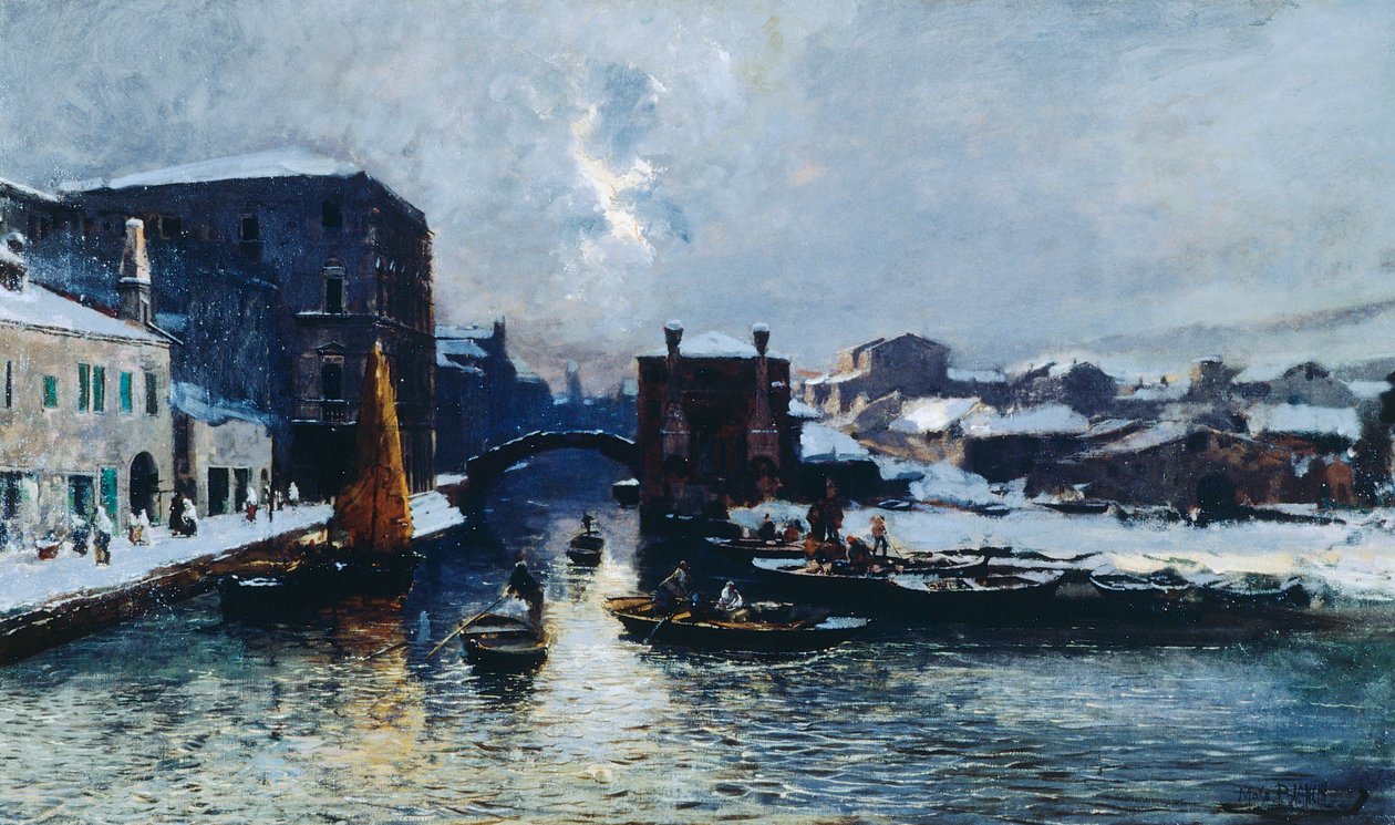 Chioggia under Snow by Mose Bianchi