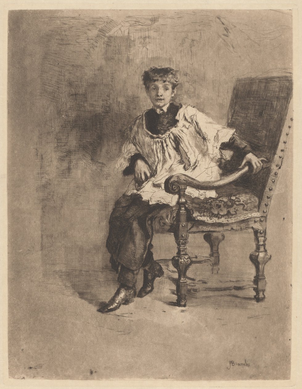 Seated Acolyte by Mose Bianchi