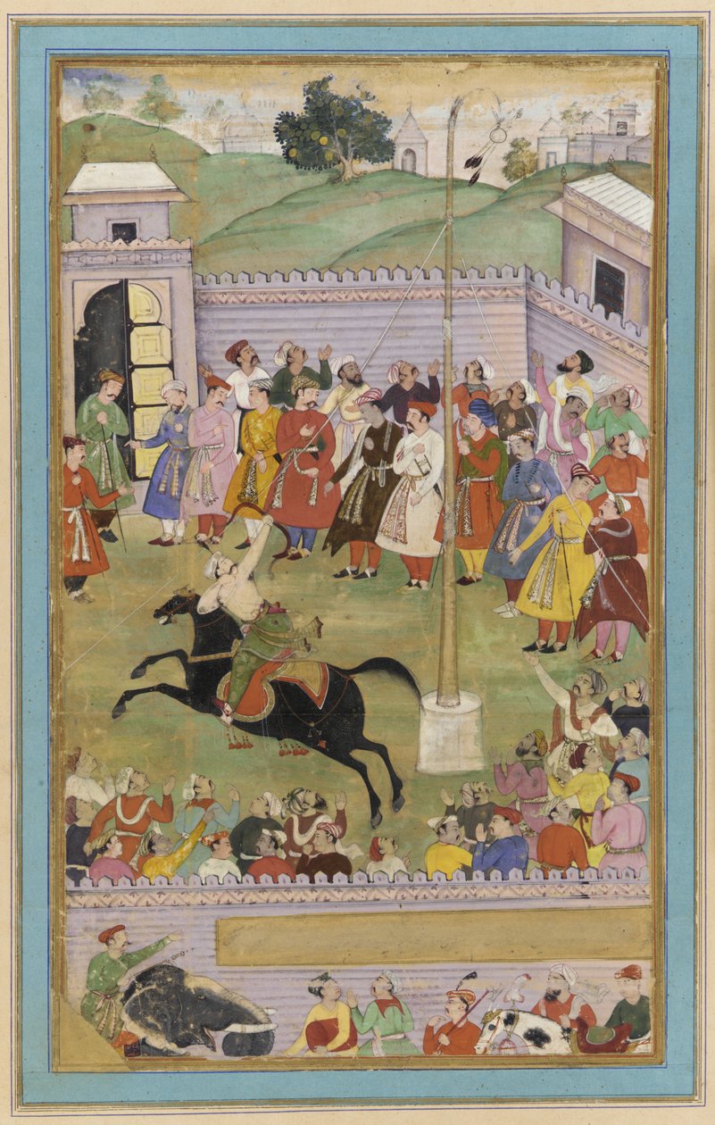 An Archery Competition, Manuscript folio, c.1600 by Mughal School