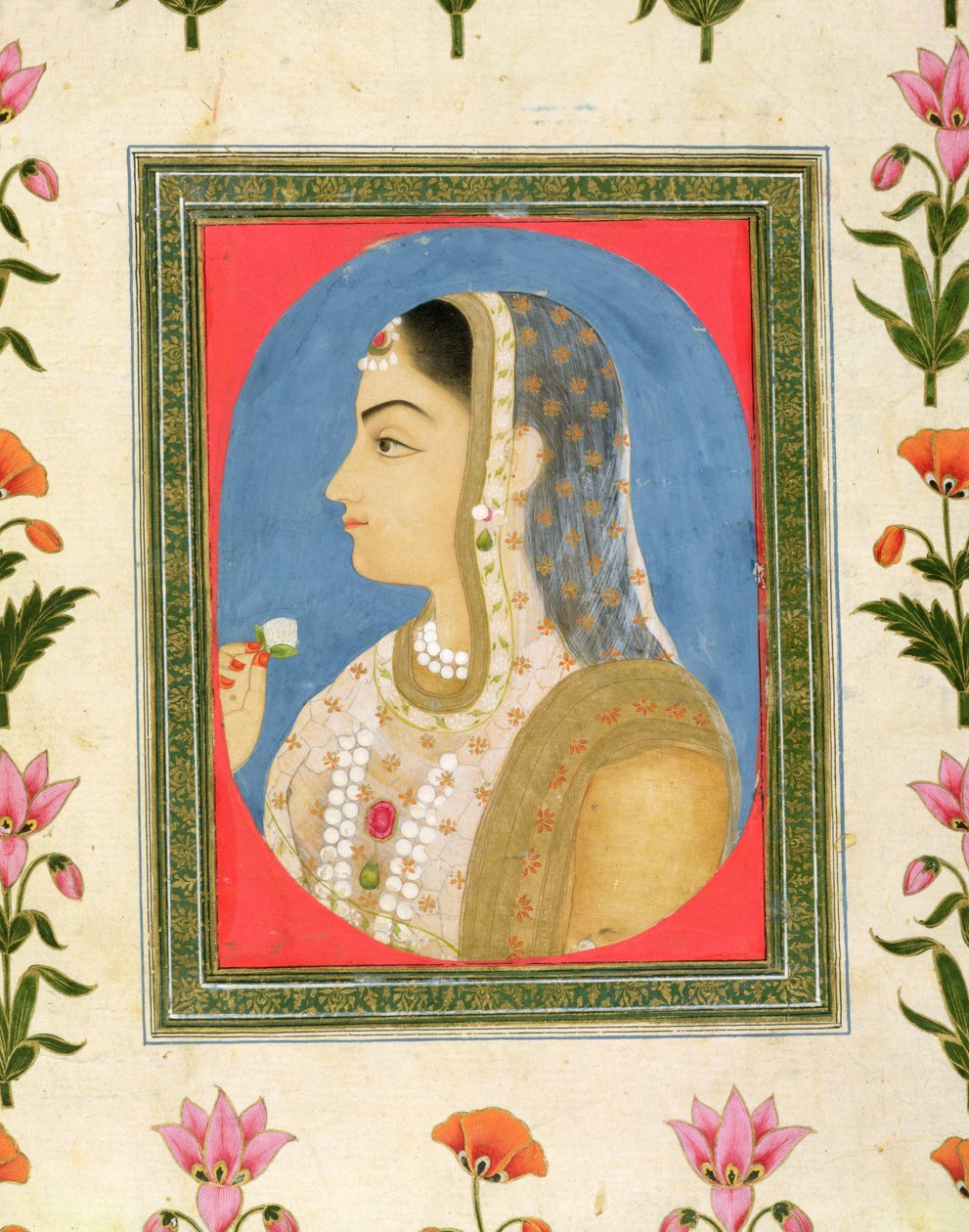 Portrait of a Noble Lady, from the Small Clive Album by Mughal School