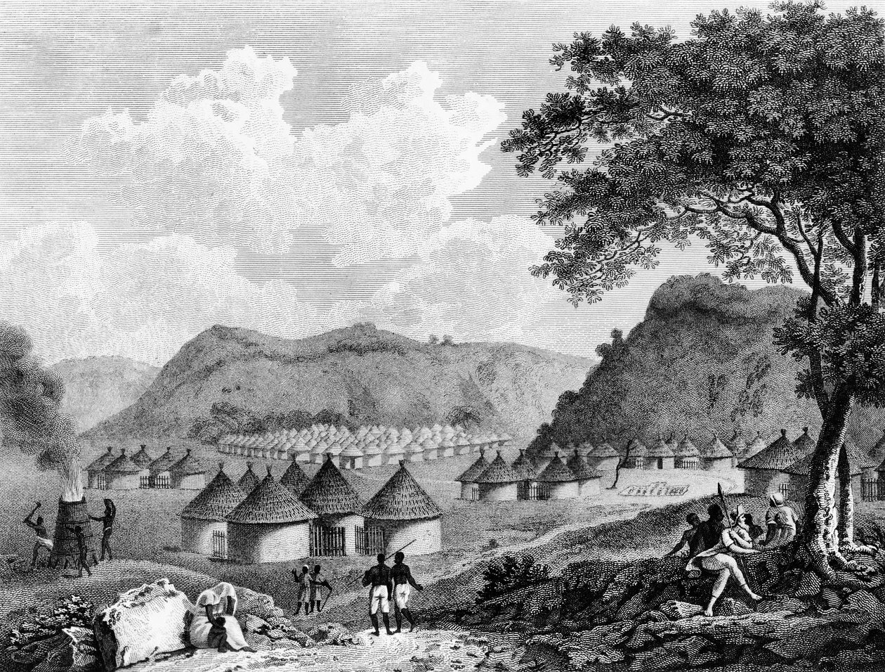 View of Kamalia Village from Travels in the Interior Districts of Africa by Mungo Park