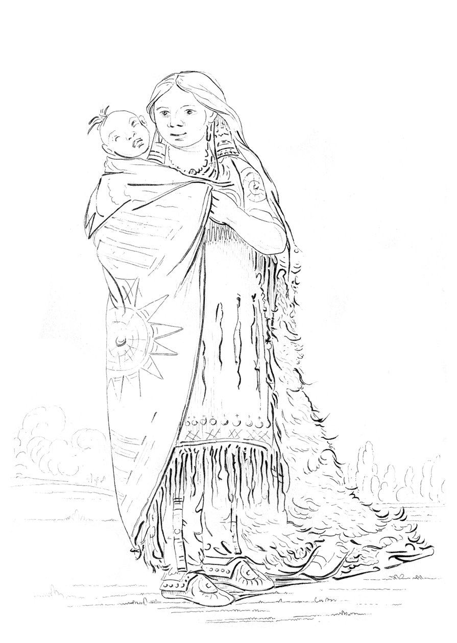 Native American Woman and Baby by Myers and Co