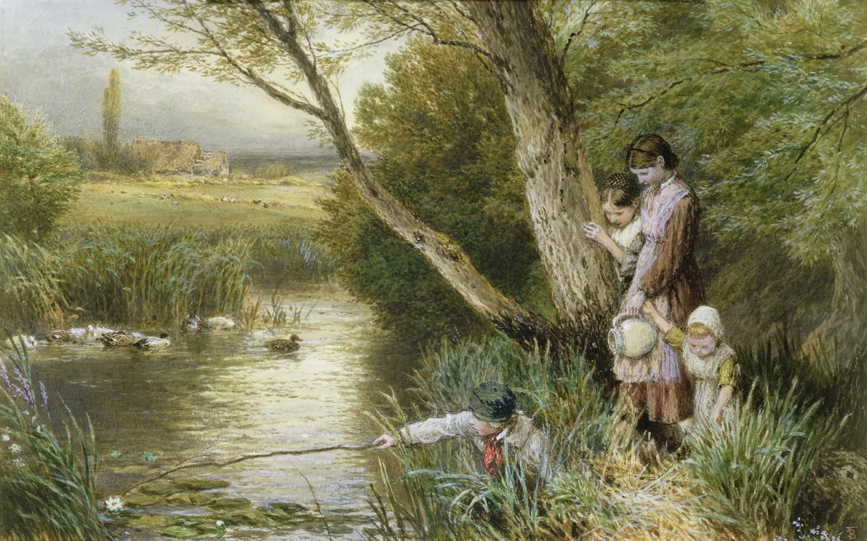 By the Stream by Myles Birket Foster
